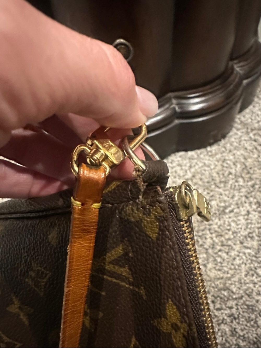 Louis Vuitton Monogram Canvas Shoulder Pochette in Brown and Tan - Picture 7 of 16